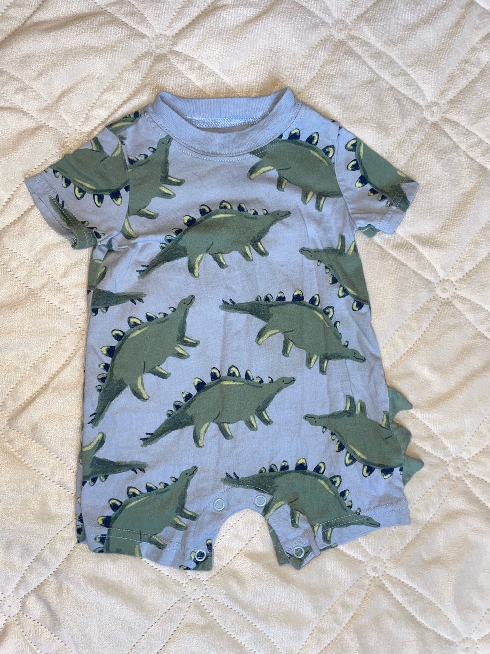 child of mine Blue and Green Dinosaur Short Sleeve One-Piece